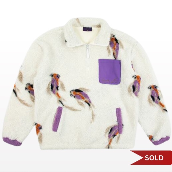 Taylor Swift Sweaters - SOLD❣️TAYLOR SWIFT Speak Now Cream Koi Fish Sherpa Quarter Zip Pullover Sweater